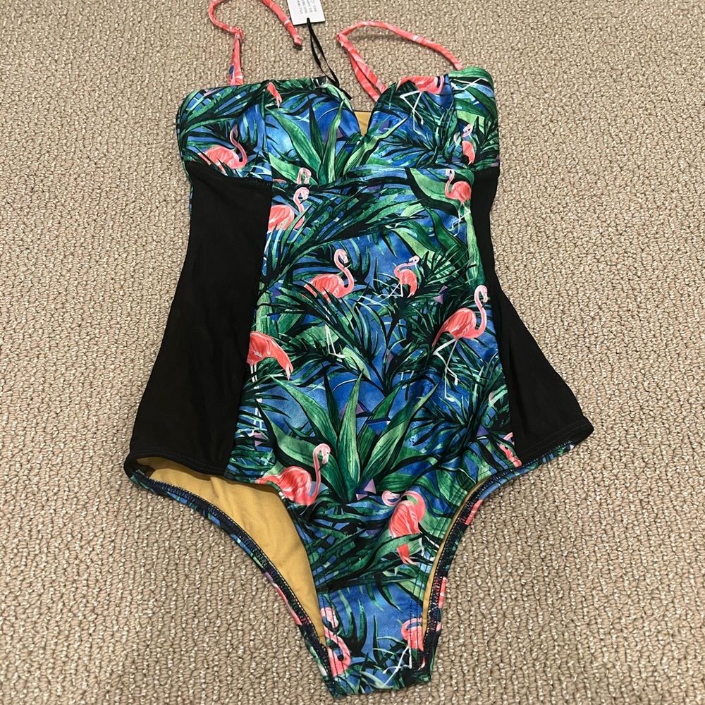 WE ARE HANDSOME THE PARADISO FLAMINGO SWIMSUIT BATHING SUIT ONE PEICE NEW NWT